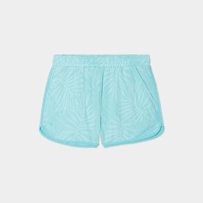 Short avec taille élastiquée bleu turquoise femme