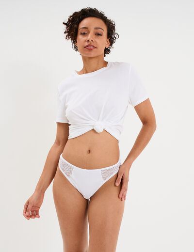 String coton majoritaire blanc femme
