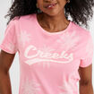 T-shirt droit manches courtes coton rose femme