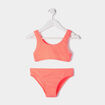 Maillot de bain 2 pièces orange fluo fille