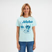 T-shirt manches courtes coton Stitch bleu turquoise femme