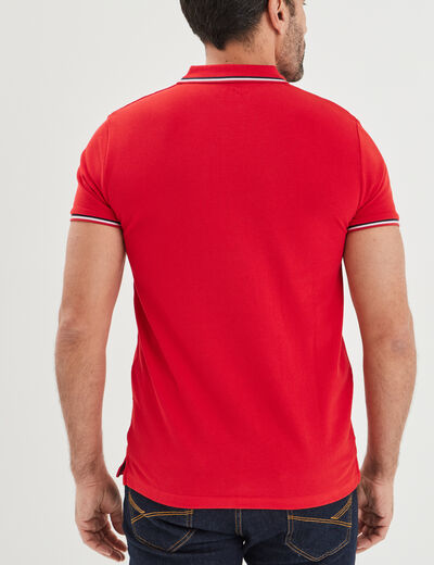 Polo avec broderie poitrine coton Creeks rouge homme