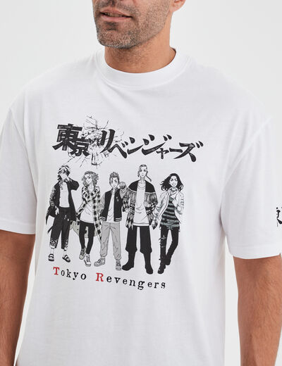 T-shirt droit coton Tokyo Revengers blanc homme
