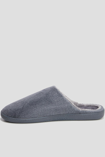 Chaussons mules Isotoner Ergonomie gris homme