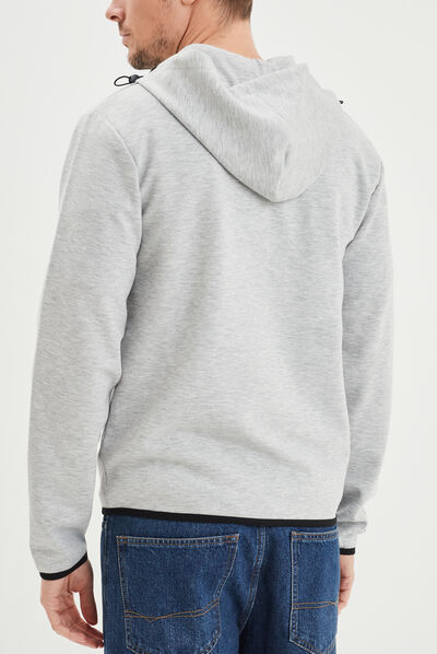 Gilet zippé à capuche Liberto gris homme