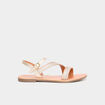 Sandales brides tress&eacute;es en cuir multicolore femme