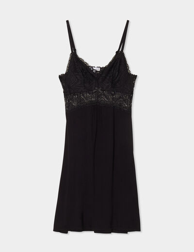 Combinette avec dentelle noir femme
