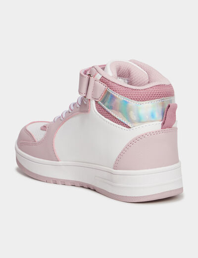 Baskets montantes à scratchs Stitch blanc fille