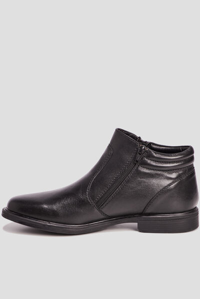 Bottines en cuir noir homme