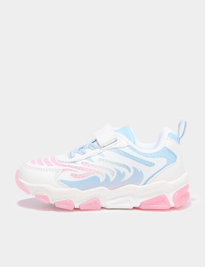 Baskets running semelles lumineuses multicolore fille