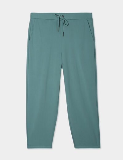 Pantalon de jogging taille à coulisse vert foncé femme grande taille