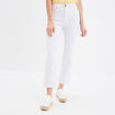 Pantalon flare 7/8&egrave;me taille haute blanc femme