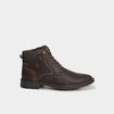Bottines montantes zipp&eacute;es &agrave; lacets marron homme