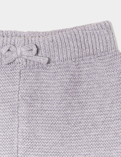 Pantalon tricot coton gris clair bébé garçon