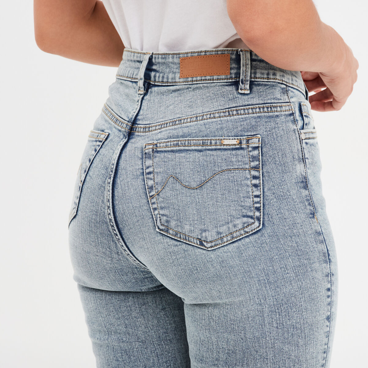 Jeans regular 5 poches coton Creeks denim double stone femme