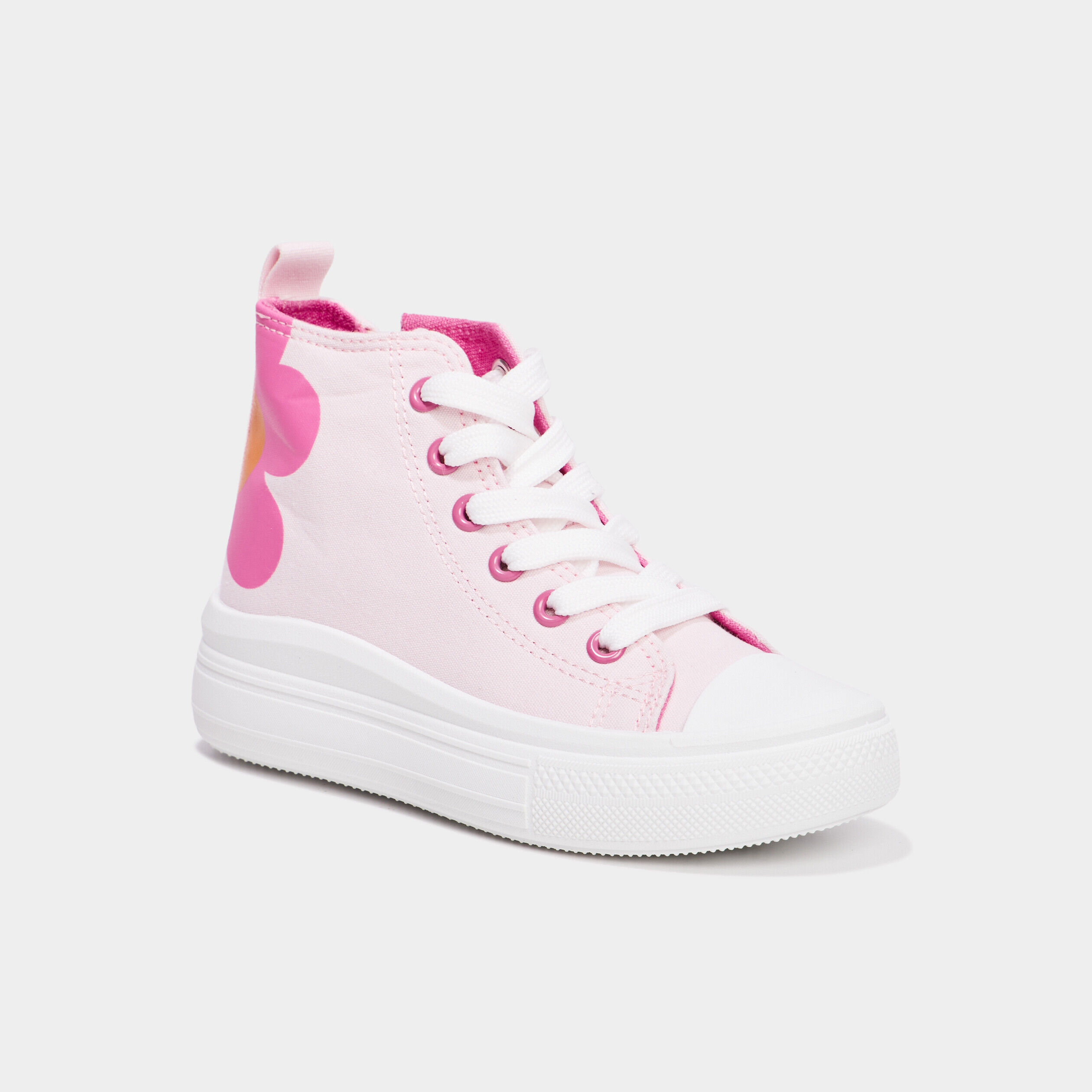 Baskets montantes compensées zippées rose fille CREEKS
