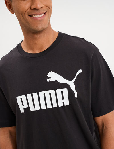 T-shirt droit manches courtes coton Puma noir homme