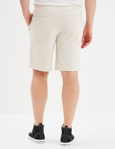 Short de jogging droit Liberto ecru homme