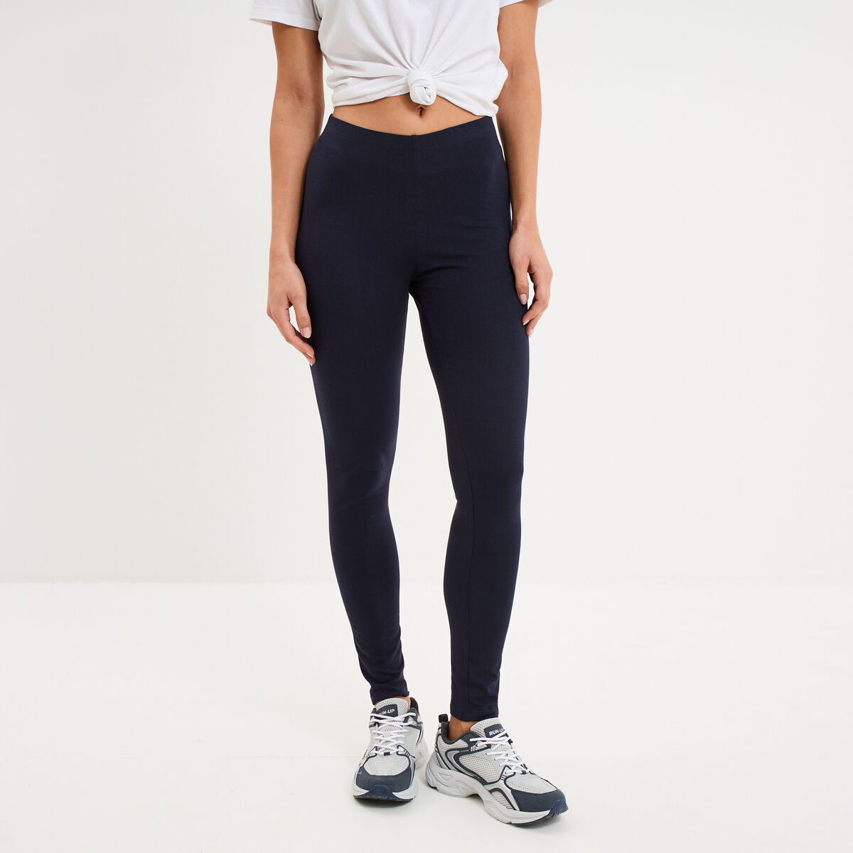 Legging taille haute bleu marine femme