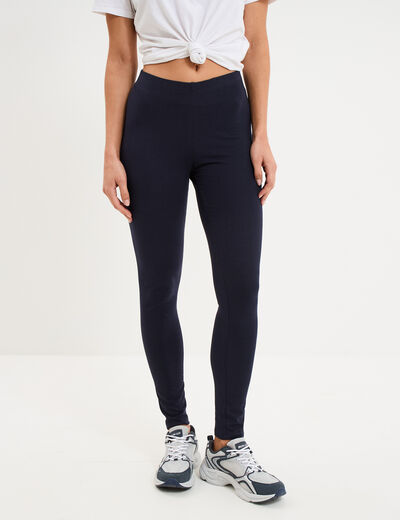 Legging taille haute bleu marine femme