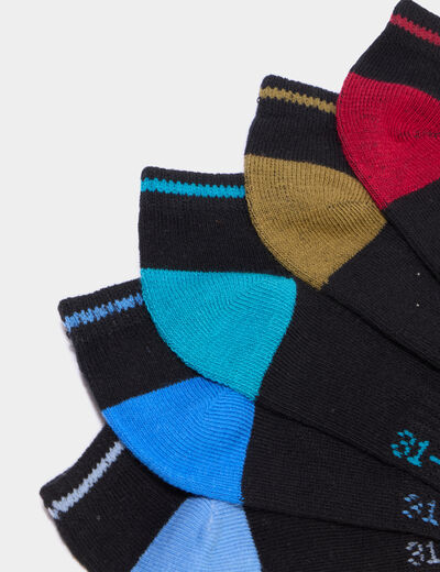 Lot 5 paires chaussettes invisibles multicolore gar&ccedil;on