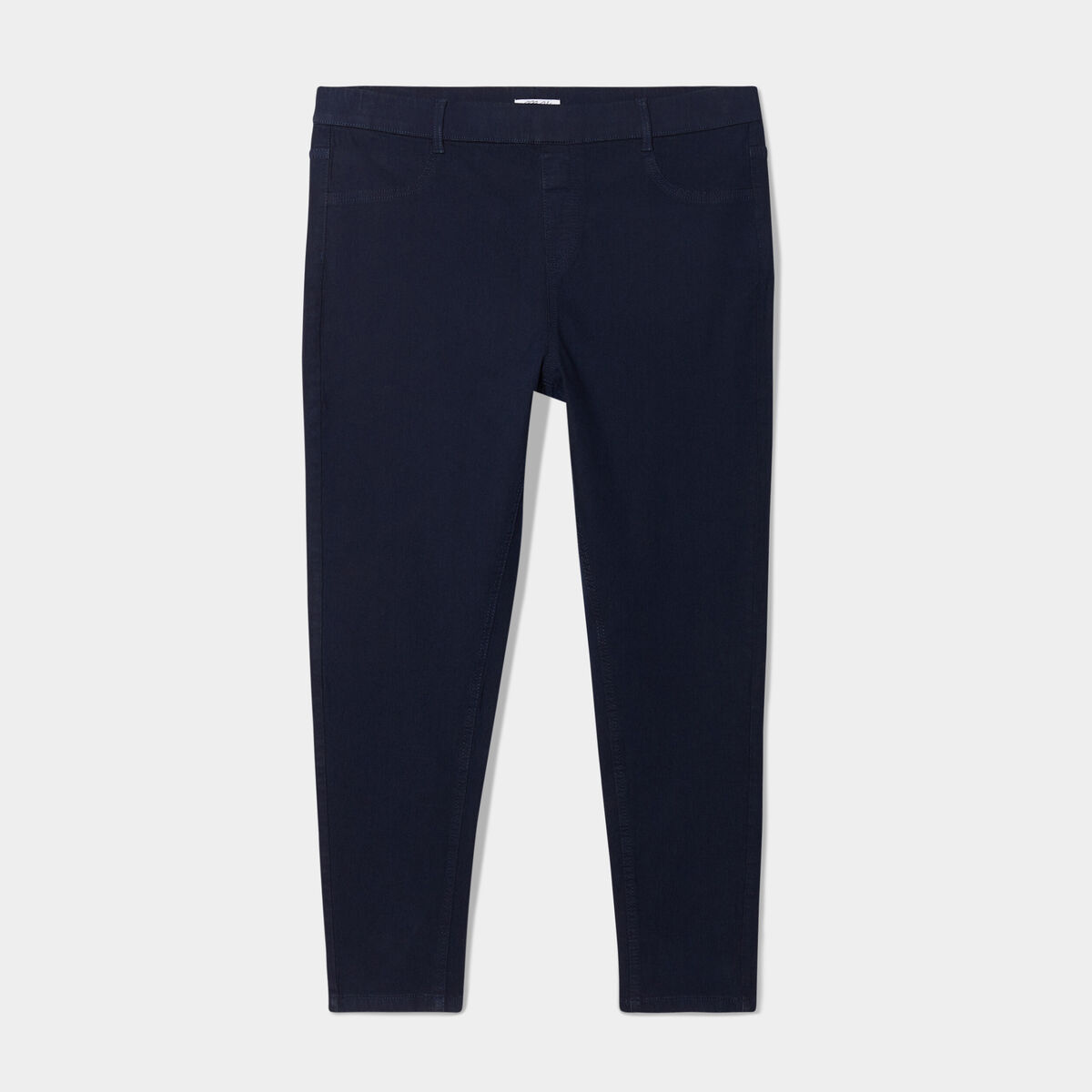 Jegging denim taille haute 7/8ème denim blue black femme grande taille