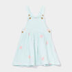 Robe évasée brodée à bretelles vert turquoise bébé fille