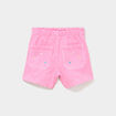 Short brod&eacute; droit &eacute;lastiqu&eacute; coton rose fluo fille