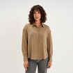 Chemise fluide manches longues vert femme