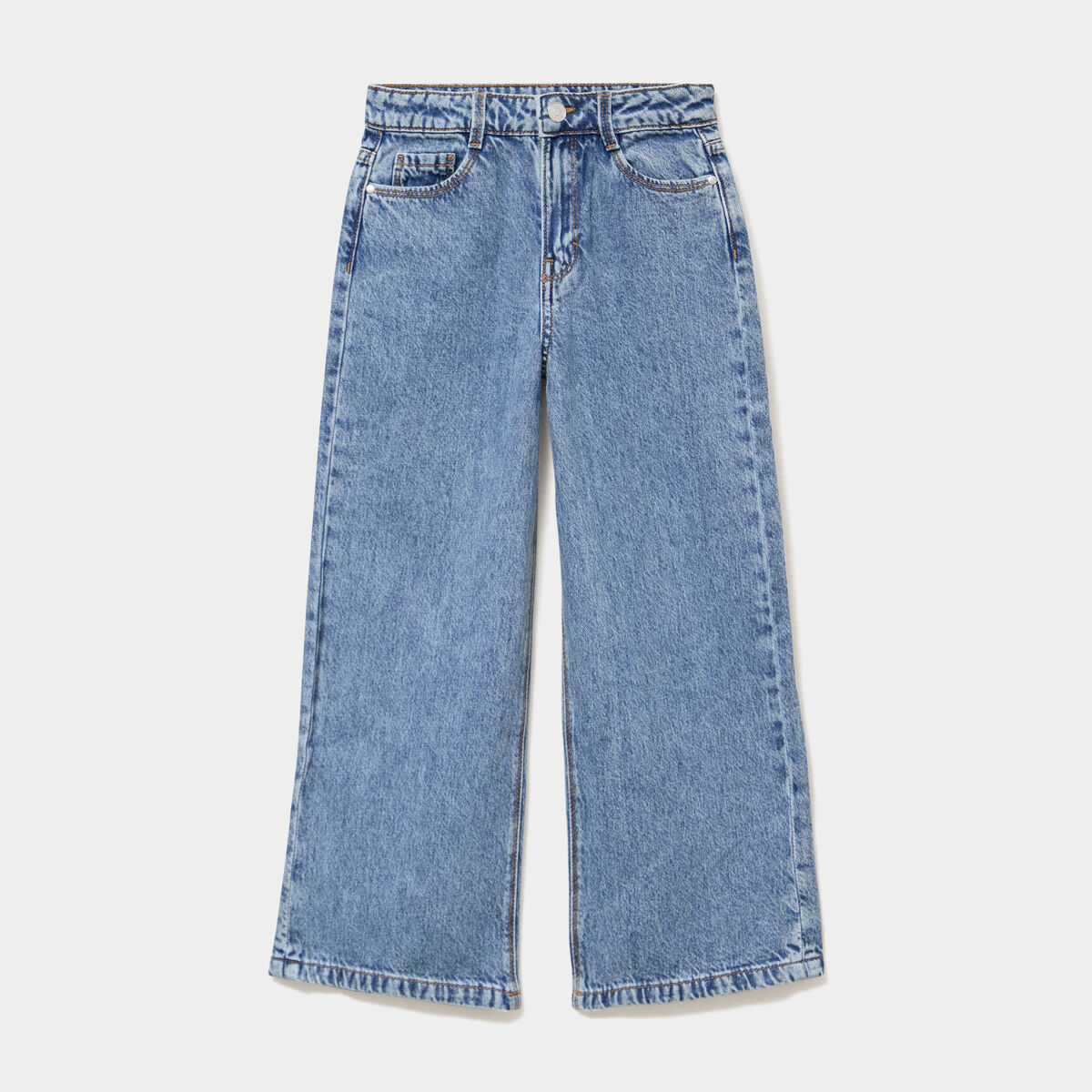 Jean large taille ajustable coton denim double stone fille