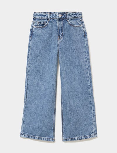 Jean large taille ajustable coton denim double stone fille