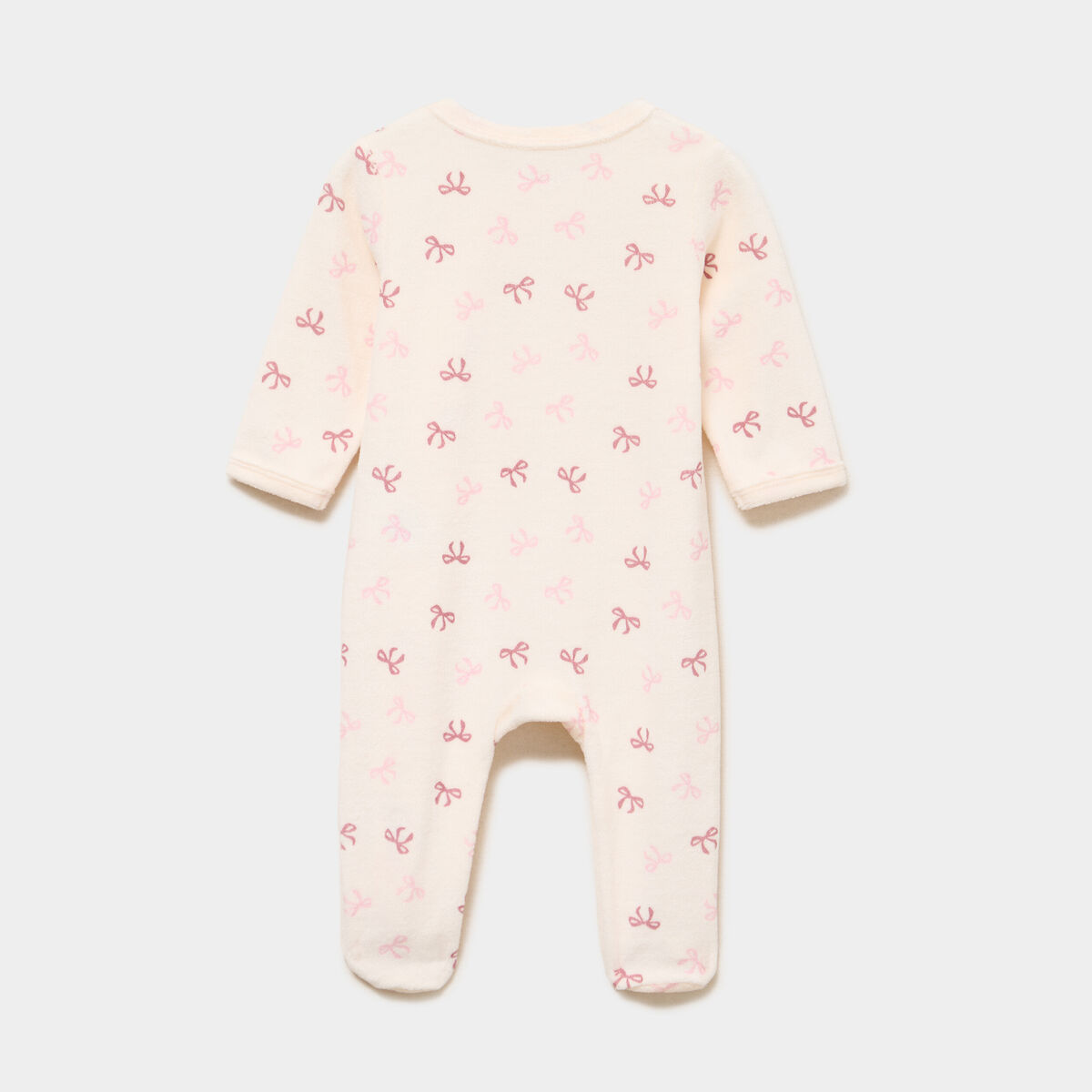 Dors-bien effet velours manches longues creme b&eacute;b&eacute;