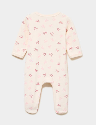Dors-bien effet velours manches longues creme b&eacute;b&eacute;