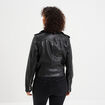 Veste biker simili cuir noir femme