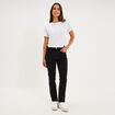 Jeans regular 5 poches coton denim noir femme