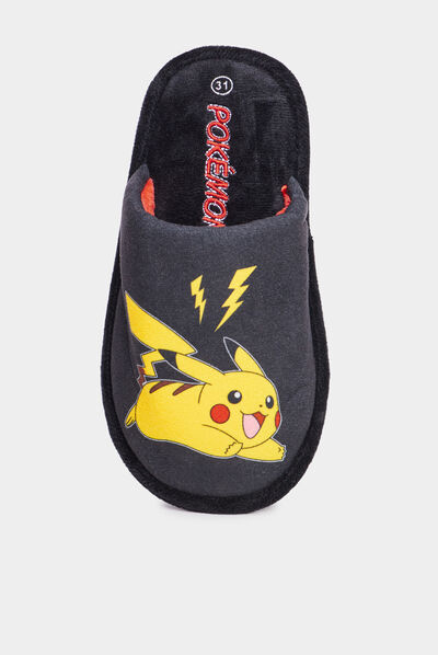 Chaussons mules Pokémon Pikachu noir garçon