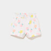 Short fluide taille smock&eacute;e blanc b&eacute;b&eacute; fille