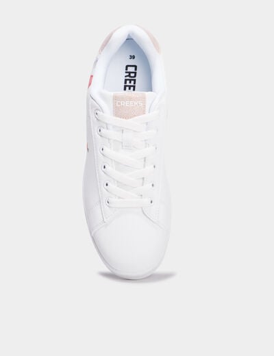 Tennis basses &agrave; lacets blanc femme