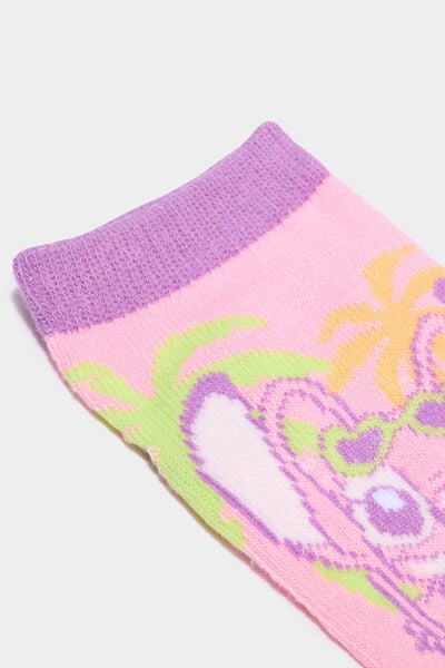 Lot 3 paires chaussettes Stitch rose fille