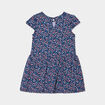 Robe manches courtes coton bleu marine b&eacute;b&eacute; fille
