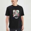 T-shirt en coton Attaque des Titans noir homme
