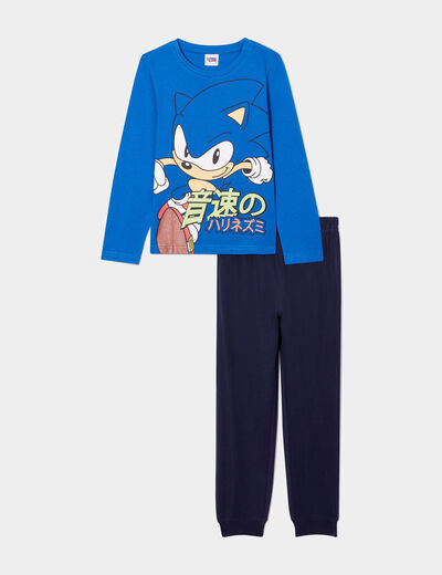 Ensemble pyjama coton Sonic bleu garçon
