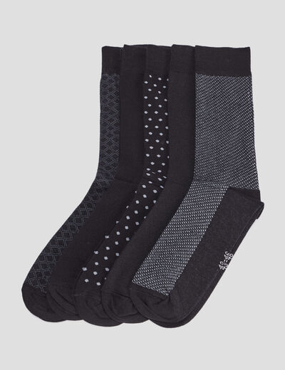 Lot 5 paires chaussettes noir homme