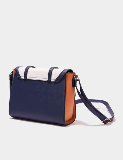 Sac cartable en bandoulière bleu marine femme