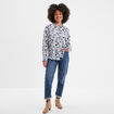 Chemise manches longues col mao ecru femme