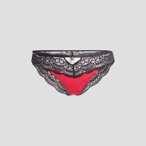 Culotte avec micro dentelle rouge femme