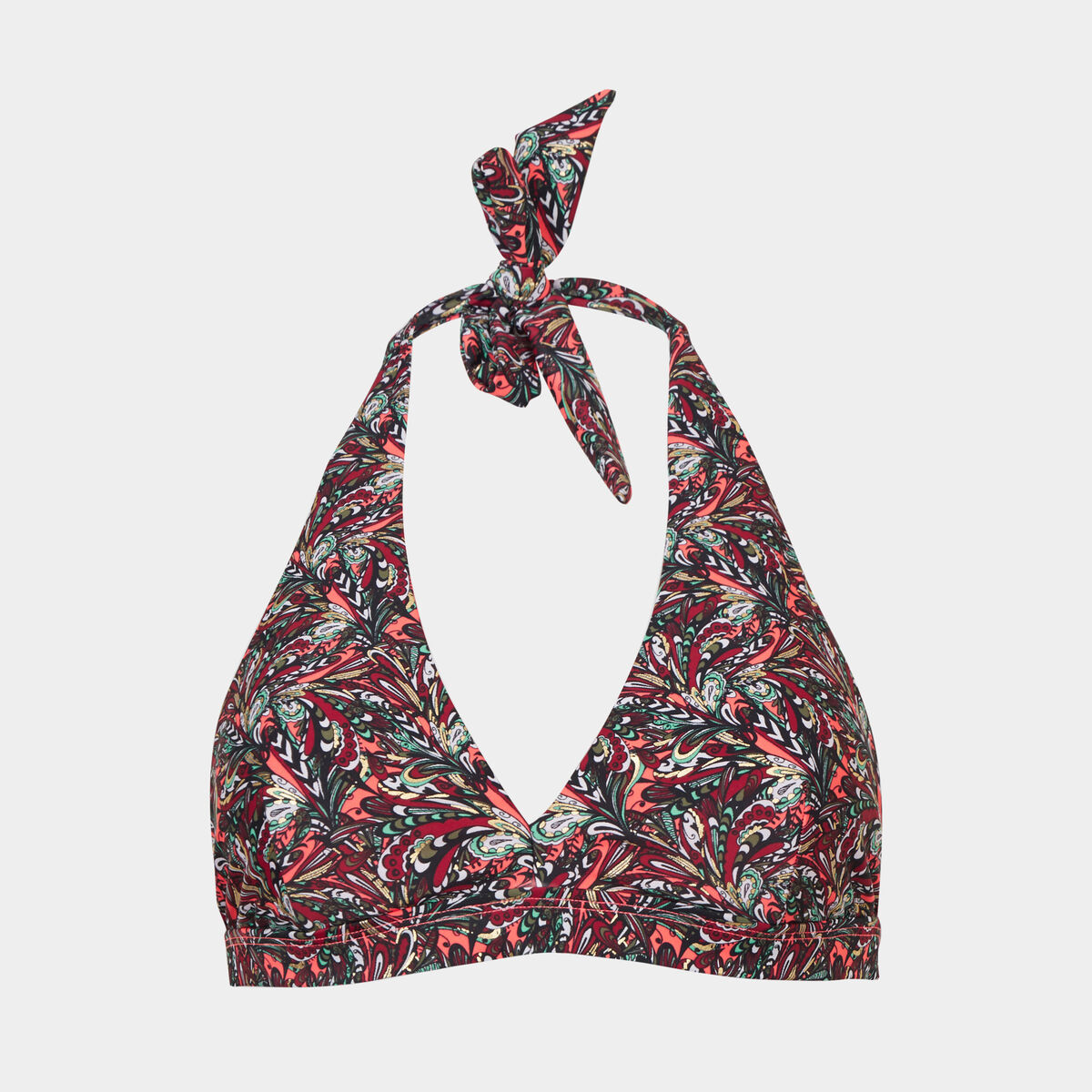 Haut de maillot de bain forme triangle multicolore femme