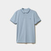 Polo piqu&eacute; coton manches courtes bleu gris homme