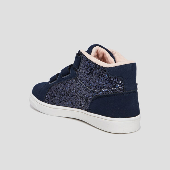 baskets montantes a scratchs bleu marine fille Baskets montantes à scratchs bleu marine fille