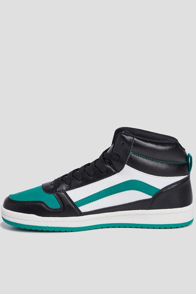 Baskets montantes à lacets multicolore homme